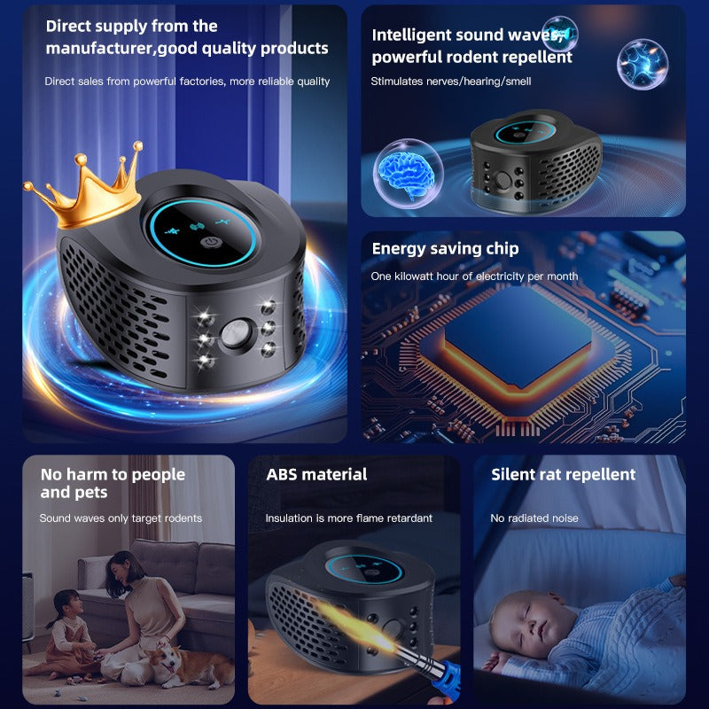 Powerful Mouse Mice Rat Bat Squirrel Insect Repellent Electronic Ultrasonic Rat Repeller - Korvel