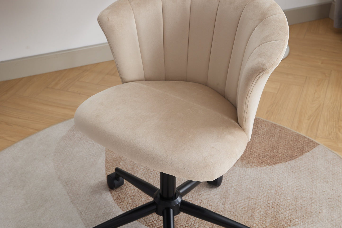 Silla de Oficina en Forma de Flor de Terciopelo con Giro
