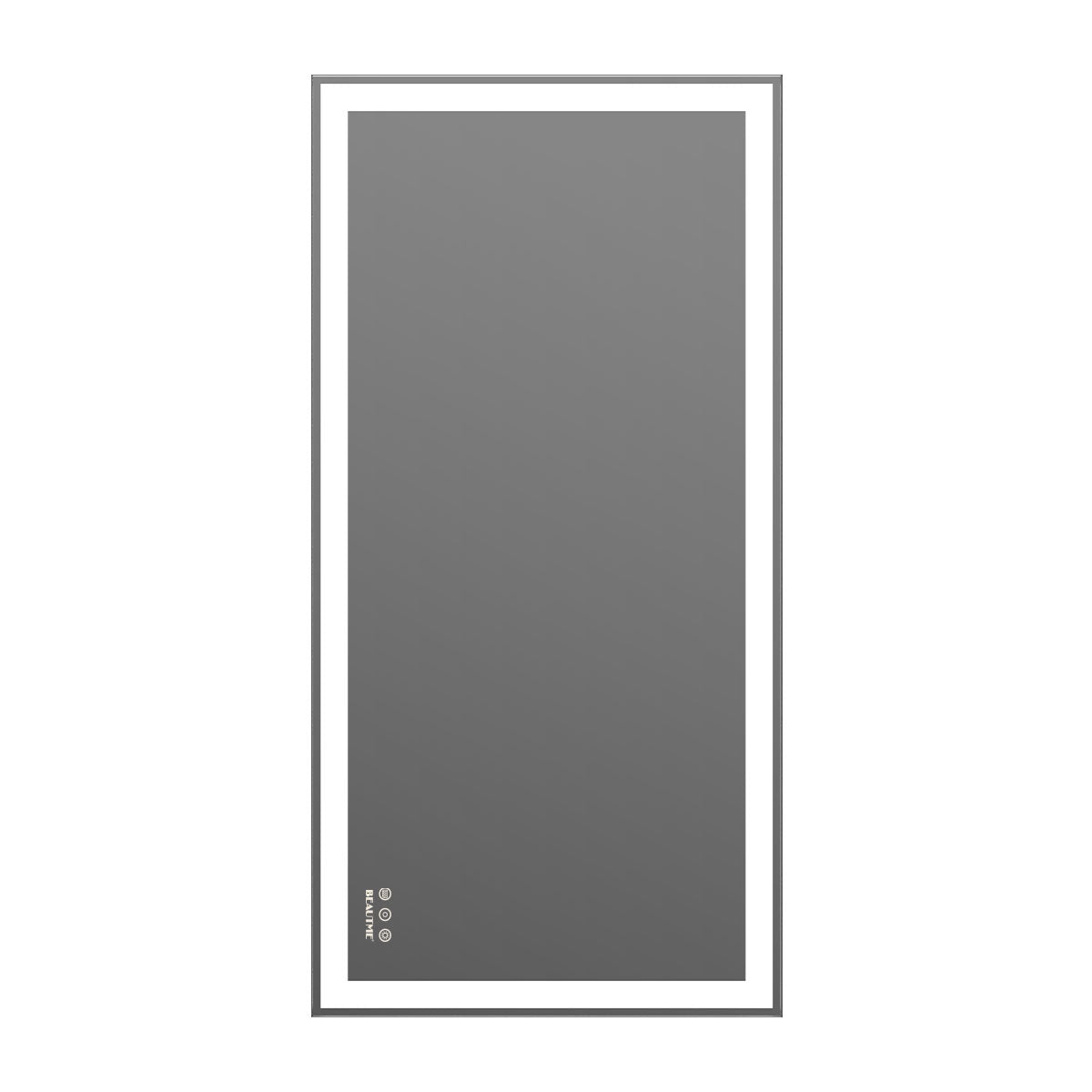 48x24 inch LED bathroom makeup mirror wall mounted adjustable light anti fog touch switch with memory intelligent large bathroom - Korvel