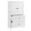 Bathroom Storage Cabinet, Cabinet with Two Doors and Drawers, Adjustable Shelf, MDF Board, White - Korvel