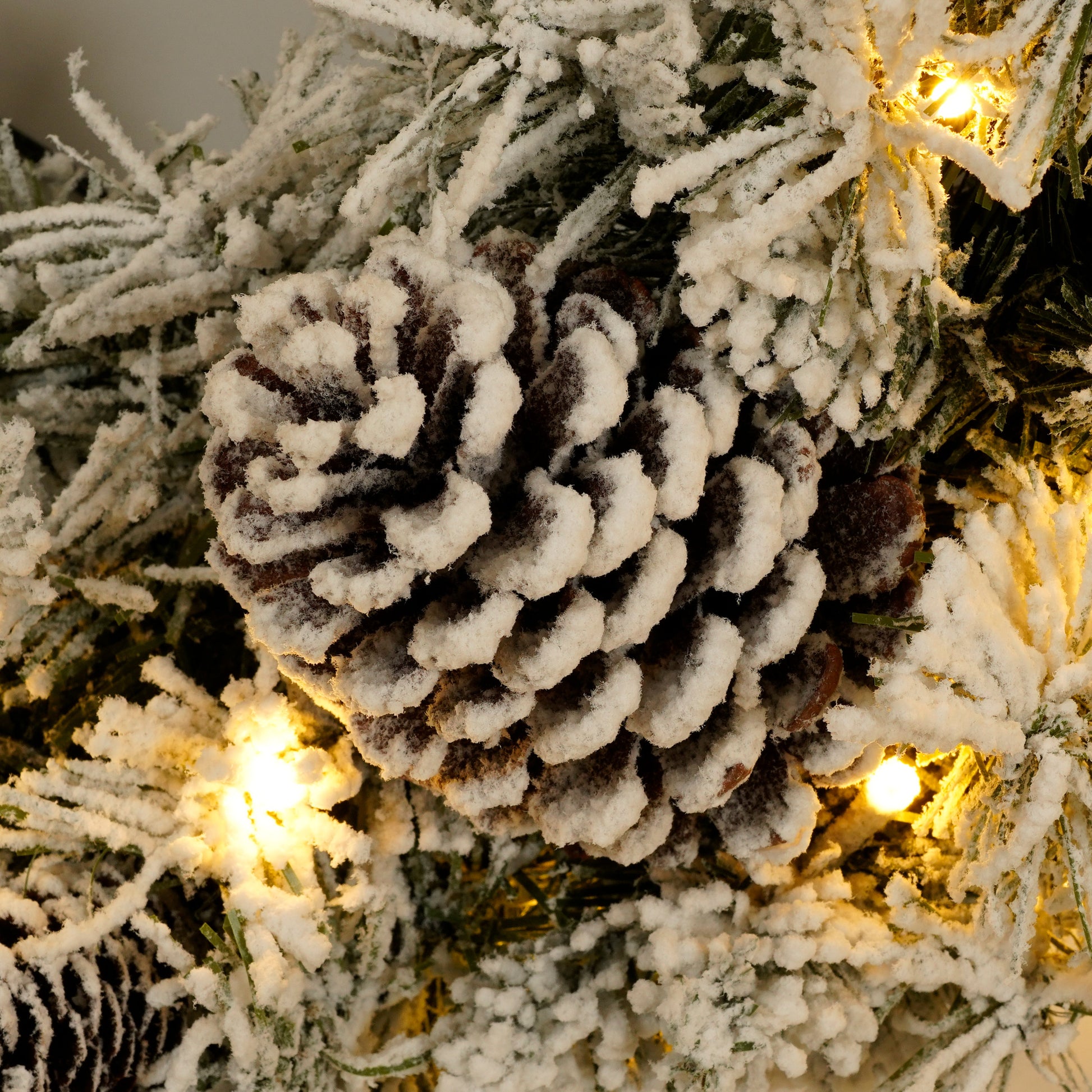 A set of 4 artificial Christmas trees, including flower garlands, flower garlands, and 2 entrance trees, with LED lights - Korvel