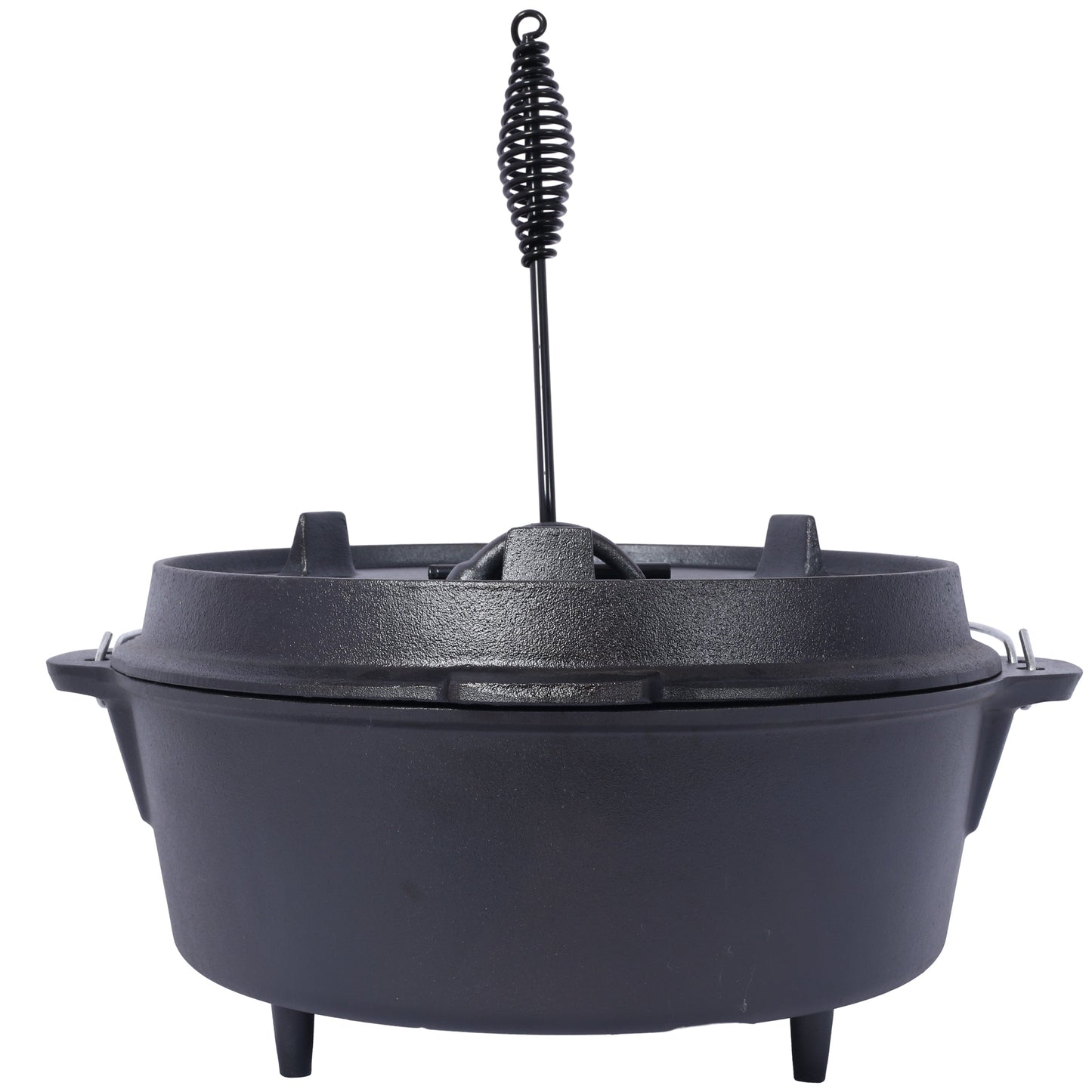 ast iron Dutch oven with lid, outdoor camping deep pot, used for camping, cooking, barbecue and leg rest,  12 Quart - Korvel