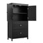 Armoire de rangement de salle de bain noire élégante avec étagère réglable