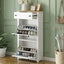 ONTREND with 2 flip drawers, top shoe cabinet with drawers, independent shoe rack with adjustable panel, white - Korvel