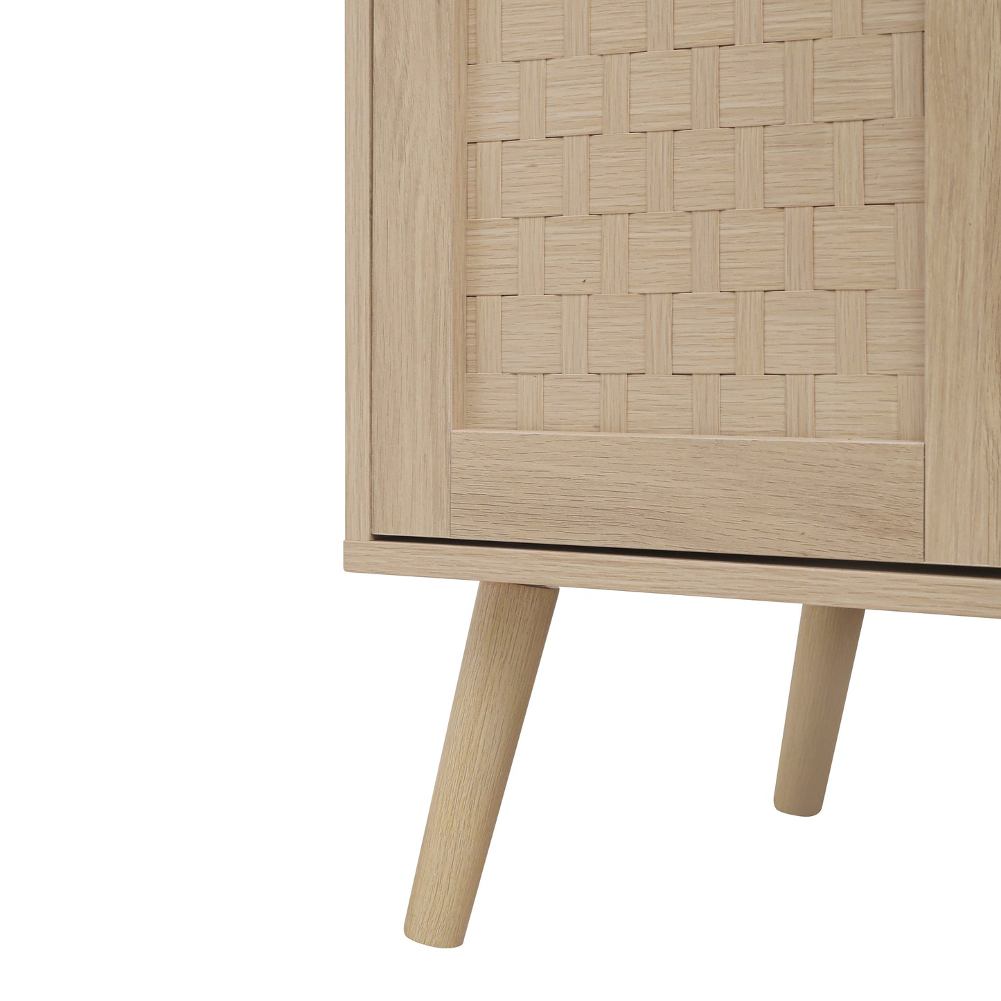 4 Door Accent Cabinet Sideboard Buffet Storage Cabinet with Adjustable Shelf for Entryway Living Room Bedroom - Korvel