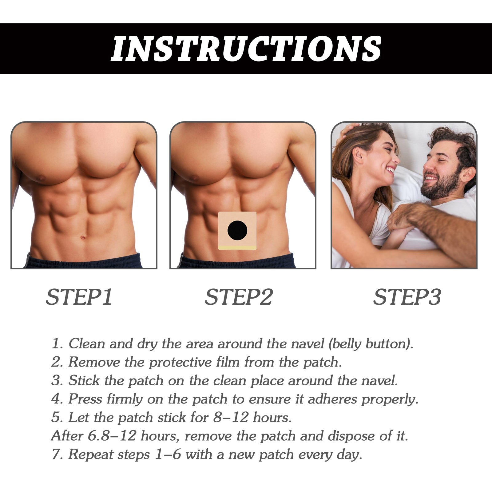 Prostate Patches, Men's Body Toning Care To Relieve Itching Discomfort Health Care Belly Button Patch - Korvel