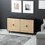 62.20"Elegant and Functional 4-Door Rattan Decorative Storage Cabinet,for Bedroom,Living Room,Office,Easy Assembly,Black - Korvel