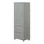 Tall Bathroom Storage Cabinet, Freestanding Storage Cabinet with Two Drawers and Adjustable Shelf, MDF Board , Grey - Korvel