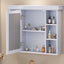 35'' x 28'' Blue Wall Mounted Bathroom Storage Cabinet with Mirror Door, Modern Bathroom Wall Cabinet with Mirror - Korvel