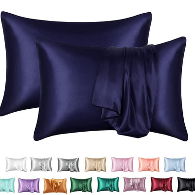 Simulation silk solid color polyester pillowcase envelope pillow pillow cases pillow pair multi-color - Korvel