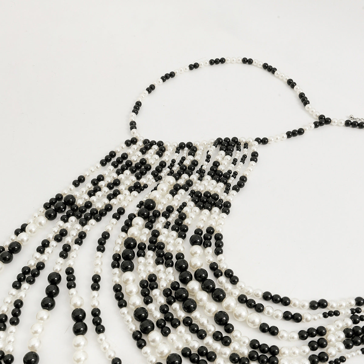Multi Layer Imitation Pearl Black Chain Body Chain