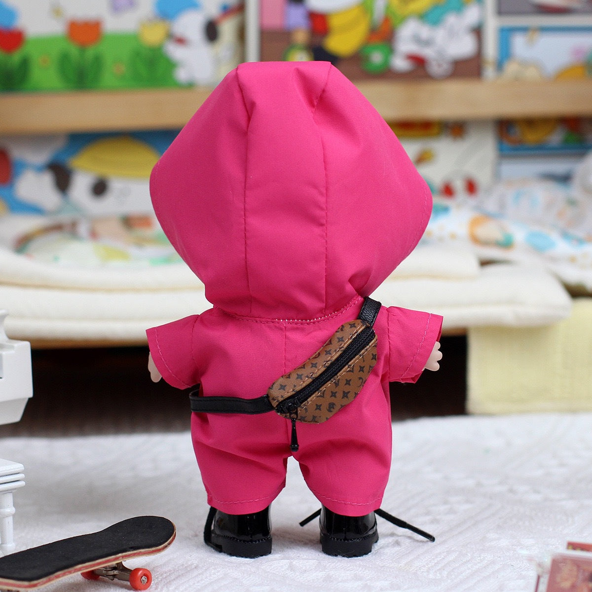 17cm Labrador Macaron Pendant Doll Hoodie