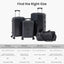 Luggage Set 4 pcs (20"/24"/29"/Travel Bag), PC+ABS Durable Lightweight Luggage with Collapsible Cup Holder TSA Lock, Black - Korvel