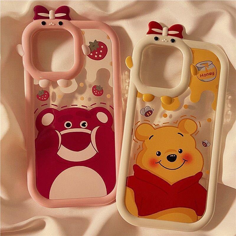 Coque de téléphone Cartoon Strawberry Bear pour iPhone 13/12/11/XS/7 Plus