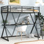 Premium Twin Size Loft Bed with Desk and Guardrails - Black