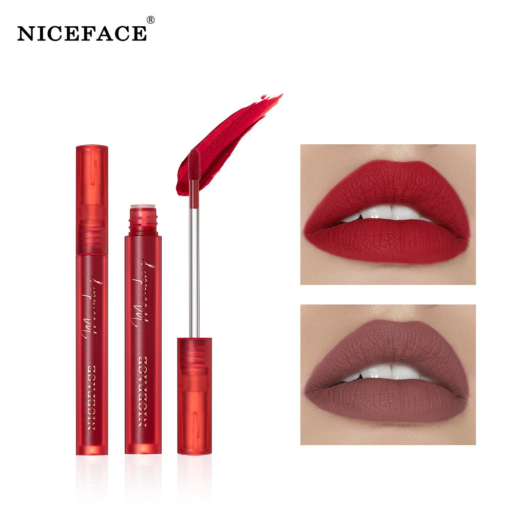 Niceface Weekly Lip Gloss 7 Sticks Lip Gloss Velvet Matte Lip Gloss Set Matte Non-Stick Cup Waterproof Makeup - Korvel