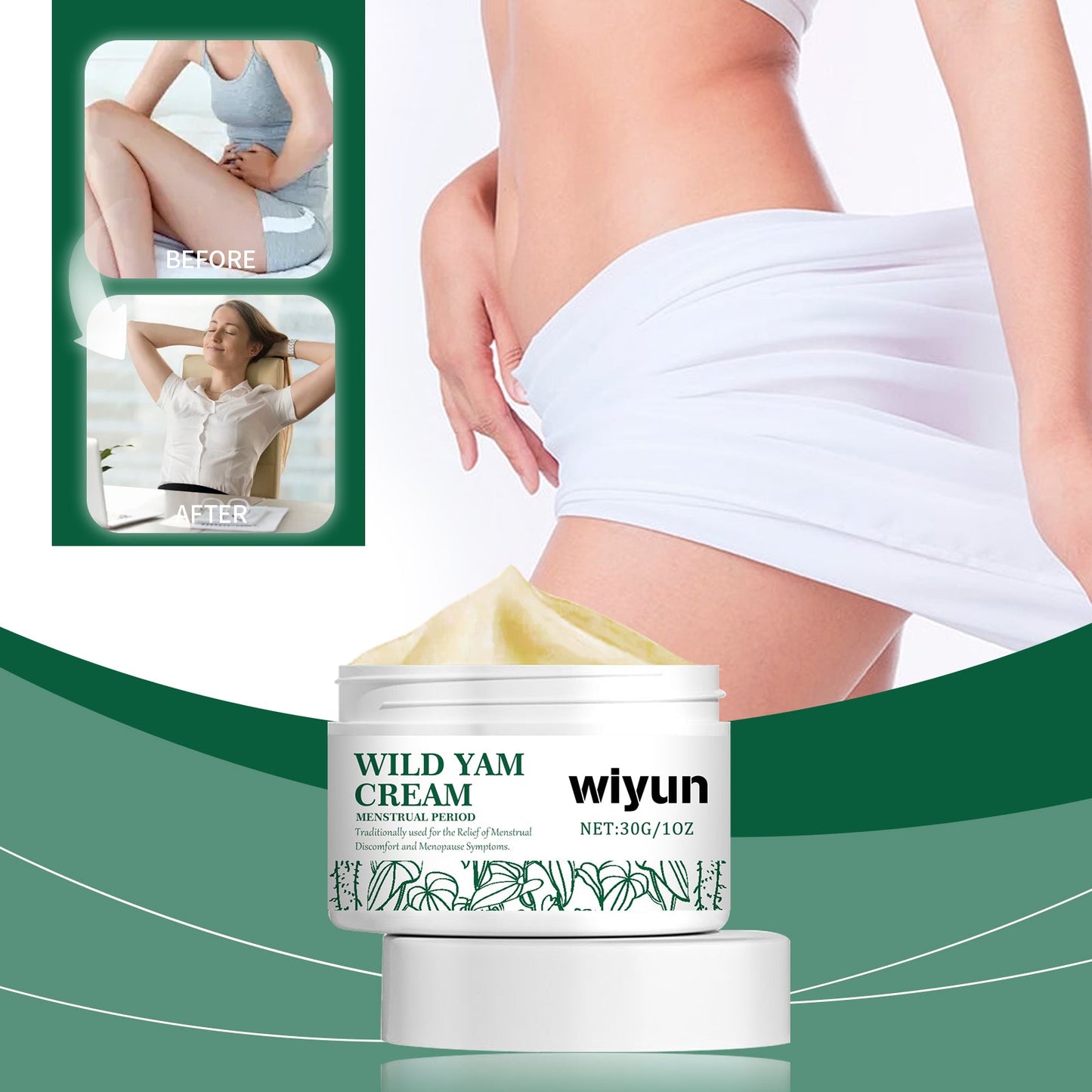 Menstrual Relief Ointment, Relieve Women's Menstrual Stomach Pain Acupoint Care Ointment - Korvel