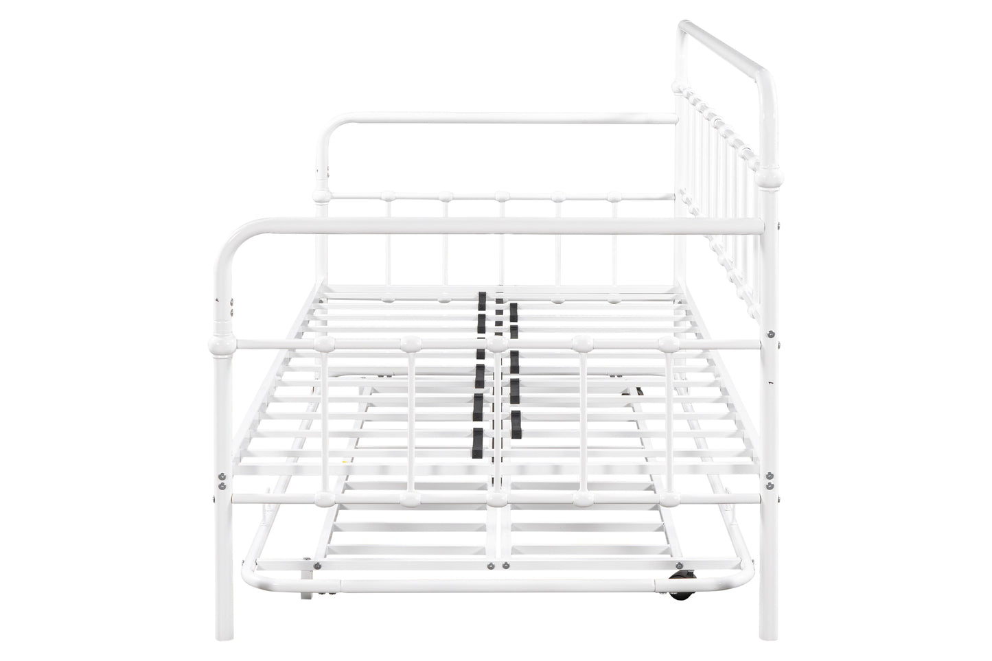 Metal Frame Daybed with trundle（white） - Korvel