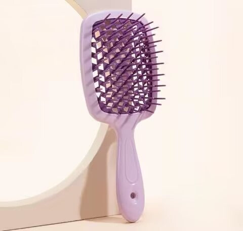Honeycomb hollow massage comb, smooth hair grid comb, smooth hair dry and wet dual-purpose comb, curly and fluffy hair styling comb - Korvel