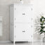 Bathroom floor storage cabinet, bathroom storage unit, 4-door independent cabinet, adjustable shelf, adaptive shelf, white - Korvel