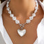 Ensemble de collier pendentif creux en forme de cœur élégant