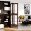 Corner Curio Dispaly Cabinet with Lights, Adjustable Tempered Glass Shelves, Mirrored Back,Walnut(E26 light bulb not included) - Korvel