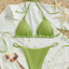 Hanging neck tie bikini multi-color three-point swimsuit hot spring swimsuit - Korvel