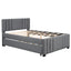 Full Upholstered Platform Bed with Trundle Grey - Korvel