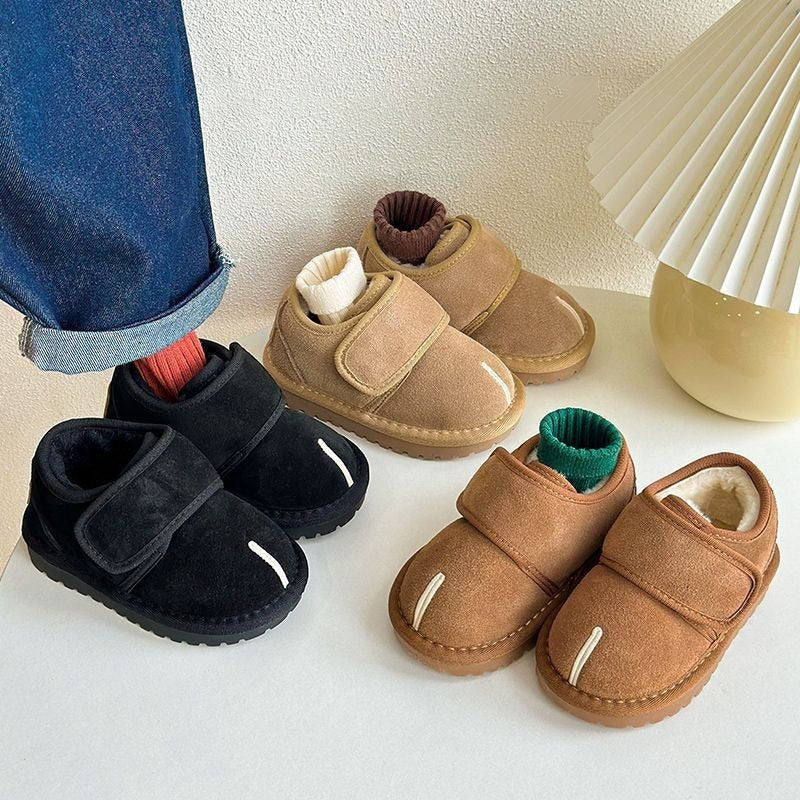 Baby Cotton Shoes Autumn/Winter New Children's Velvet Shoes Men's and Women's Shoes Fake Split Toe Snow Boots - Korvel
