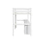Twin Loft Wood Bed with Under-bed, Built-in Desk, a Storage Cabinet of 2 Drawers, Guardrails, Ladder,White - Korvel