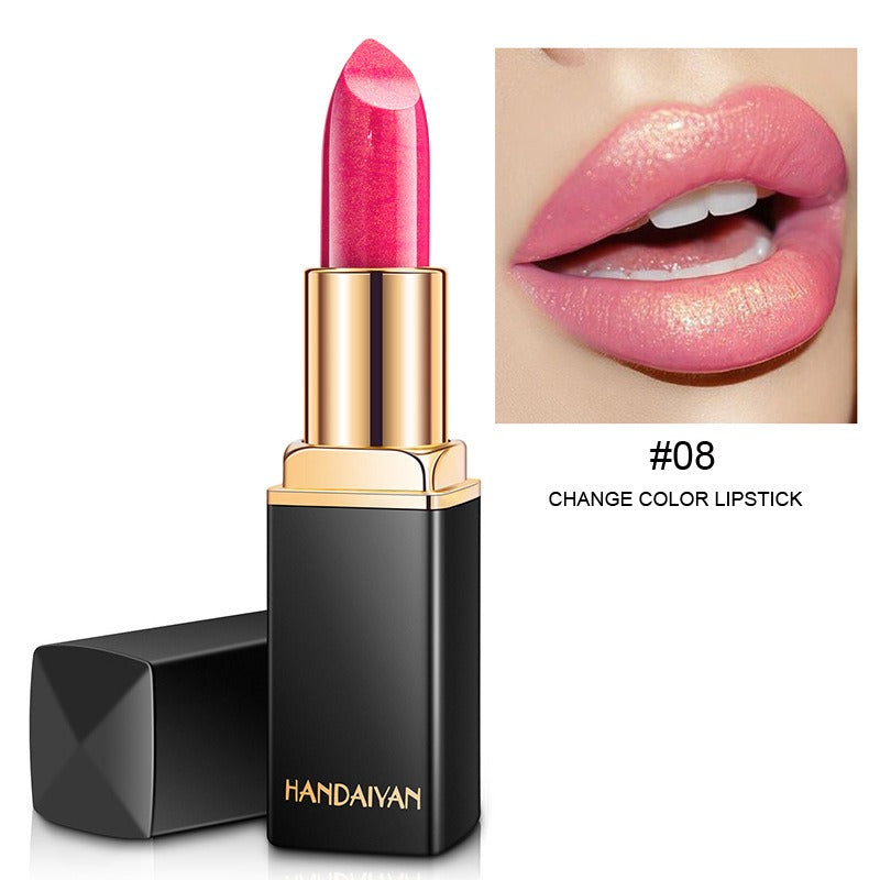 HANDAIYAN Shiny Metallic Lipstick Pearlescent Color Change Warm Lipstick Gold lipstick - Korvel