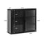 27.56"Glass Doors Modern Two-door Wall Cabinet with Featuring Three-tier Black - Korvel