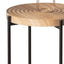 Modern Thread Design Round Coffee Table MDF Table Top with Cross Legs Metal Base(Set of 2 pcs ) - Korvel