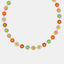 Collier en fleur avec goutte d'huile en acier titane