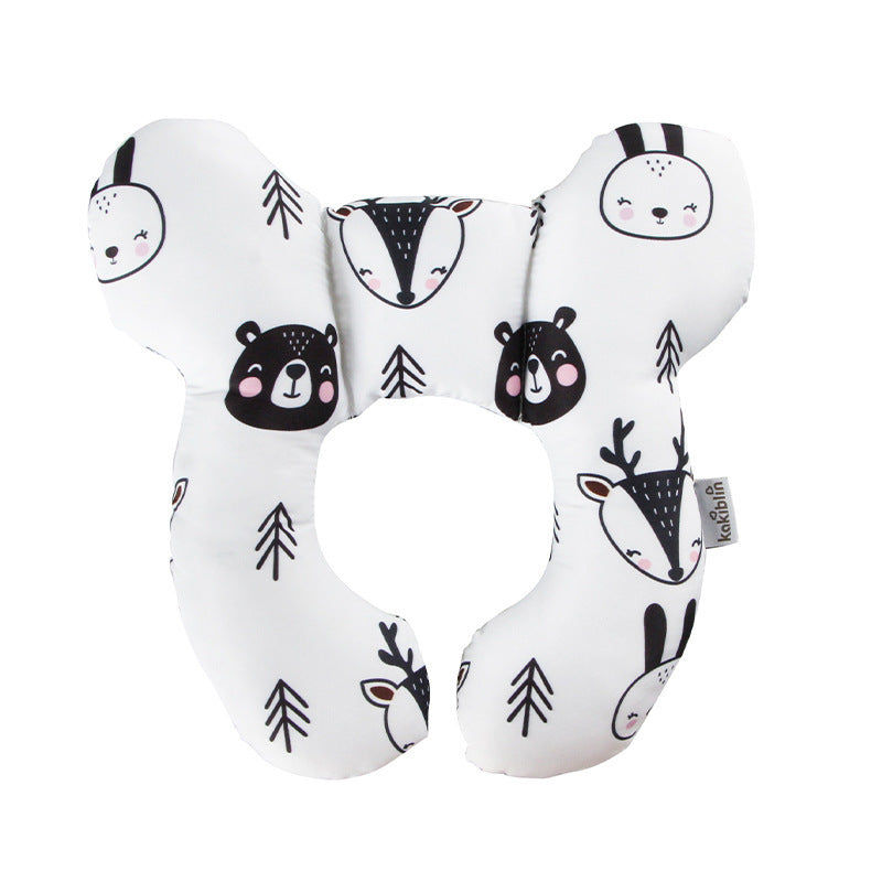 Baby head protection U-shaped pillow stroller fixed head pillow car seat sleeping protection head and neck pillow - Korvel