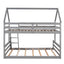 Twin over Full House Bunk Bed with Built-in Ladder Gray - Korvel