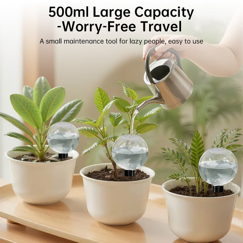 1-5PCS 500ML Plastic Automatic Plant Watering Bulbs, Globe - Shaped Self - Watering Drip Irrigation for Pots - Korvel