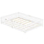 Queen Size Bed Floor Bed with Safety Guardrails and Door for Kids, White - Korvel