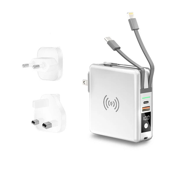 Batterie Externe Premium 10000mAh avec Prise AC et Charge Sans Fil Rapide