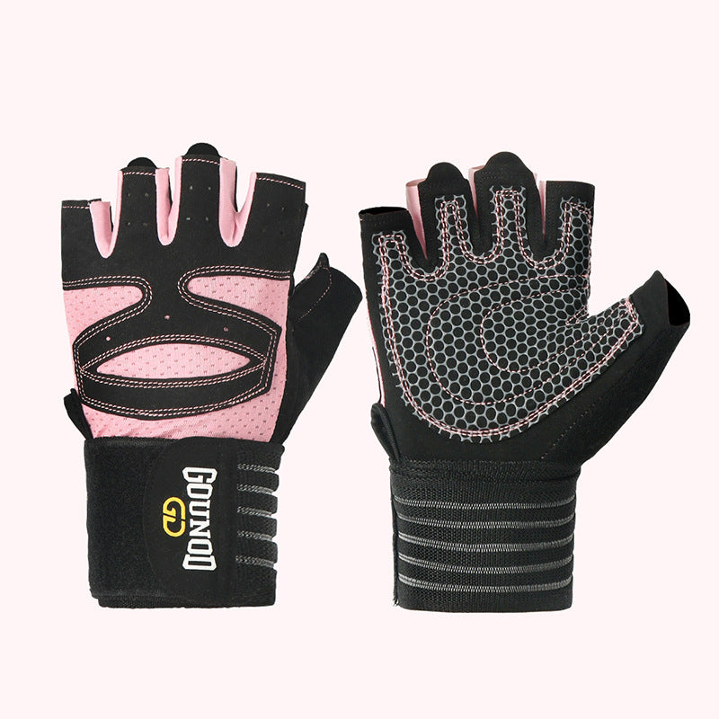 Gants de fitness mi-doigts respirants premium