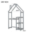 House-shaped Wooden writing Desk,Kids study Table,Bookshelf & Toy Storage,Grey - Korvel