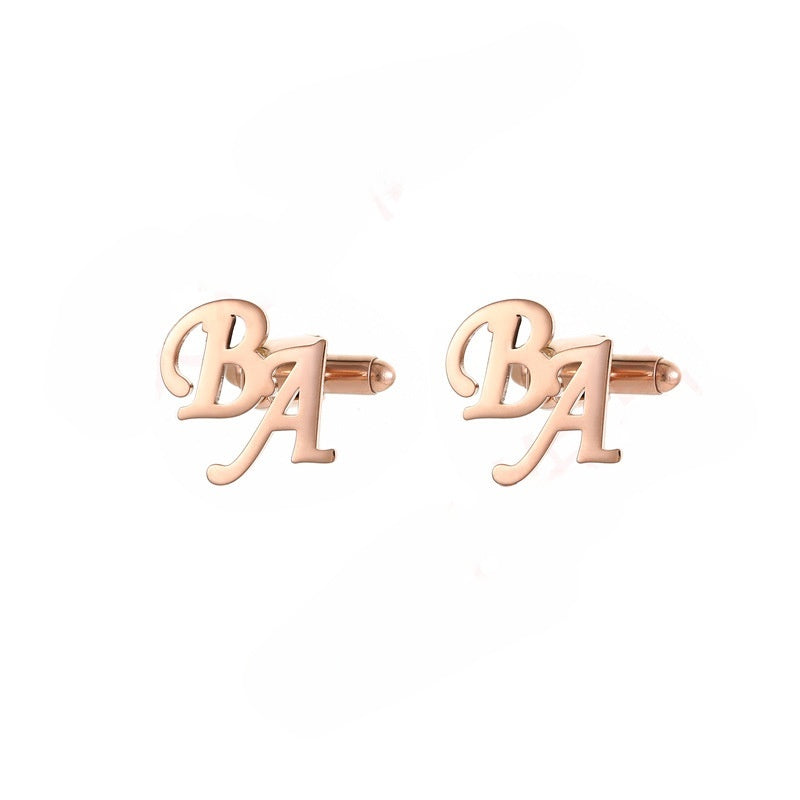 Custom French Cufflinks with English Letters
