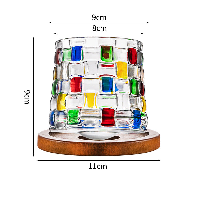 Hand drawn rotating glass cups multiple multi-purpose whiskey glasses rotating glass cups - Korvel