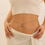 Elegant Zircon Navel Nail Body Chain with Imitation Pearls