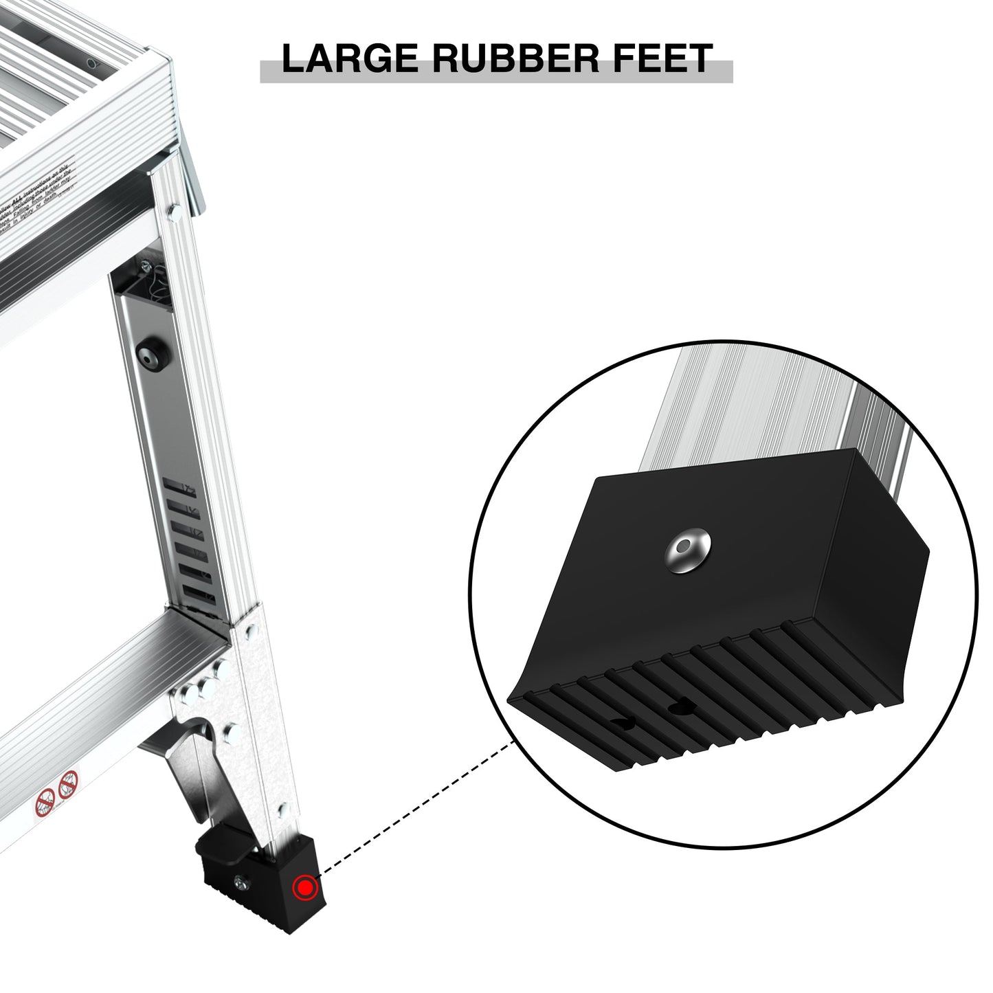 Aluminum Work Platform Large Size Step Stool Folding Portable Work Bench 40" Width Telescopic Feet 22" -27.5" Height Adjustable - Korvel