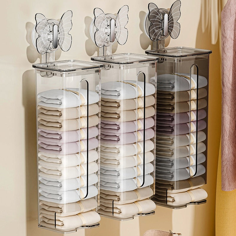 Suction cup underwear storage box sock sorting box home wardrobe wall mounted - Korvel