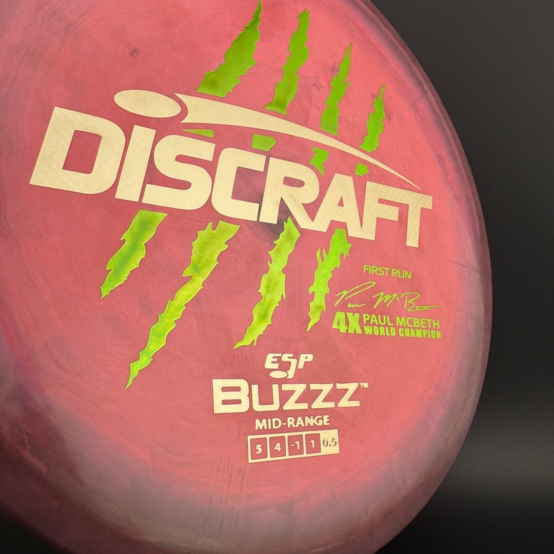 Swirly ESP Buzzz - Paul McBeth 4x Claws - Pink Smoke