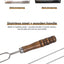 Outdoor Grill Grill Fork Wood Handle U Type Grill Pin Stainless Steel Grill Stick Wood Handle U Type Roast Pin Picnic Grill Meat - Korvel