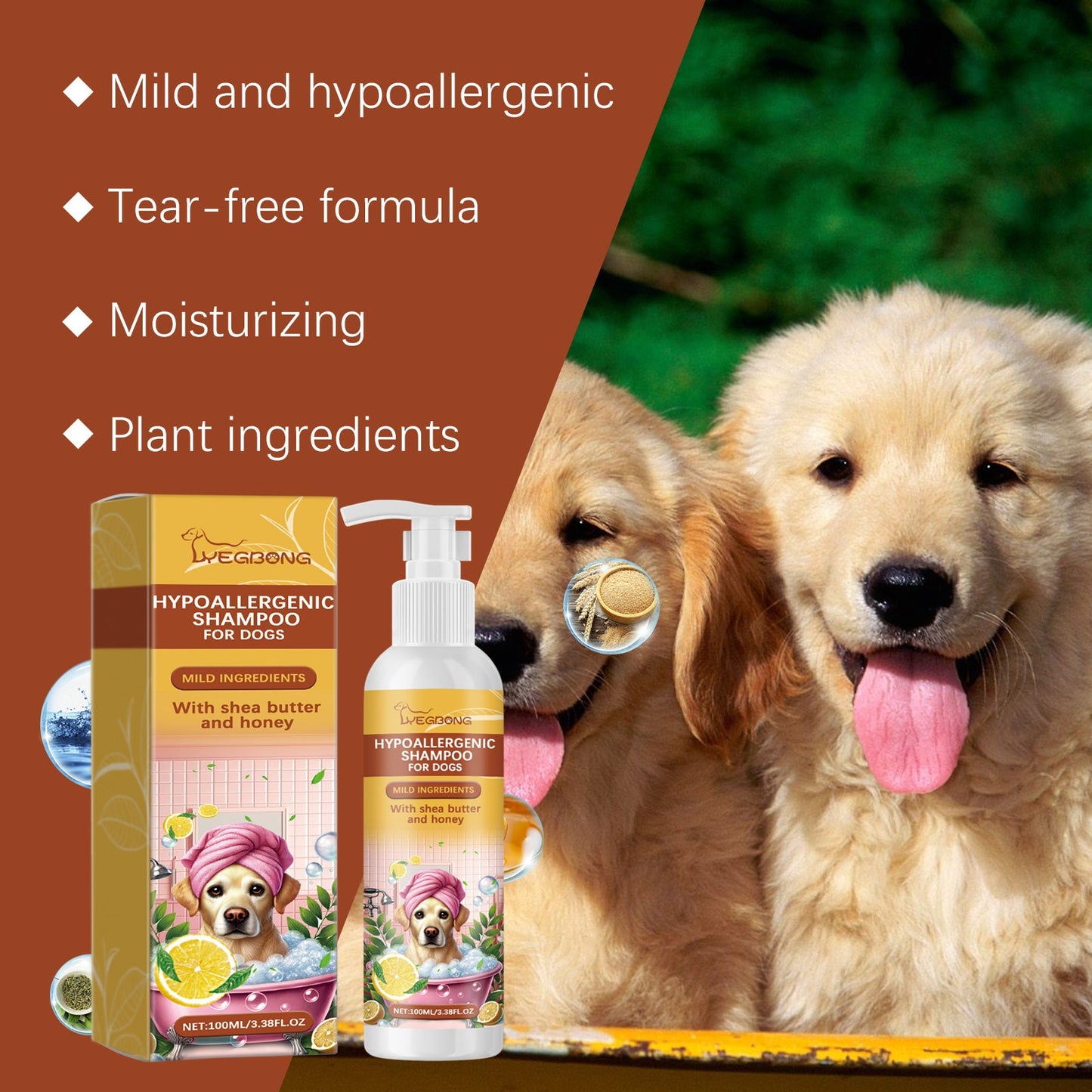 Shampoo For Dogs Gentle Cleansing Shampoo For Dog Hair Moist, Smooth And Tangle-Free - Korvel