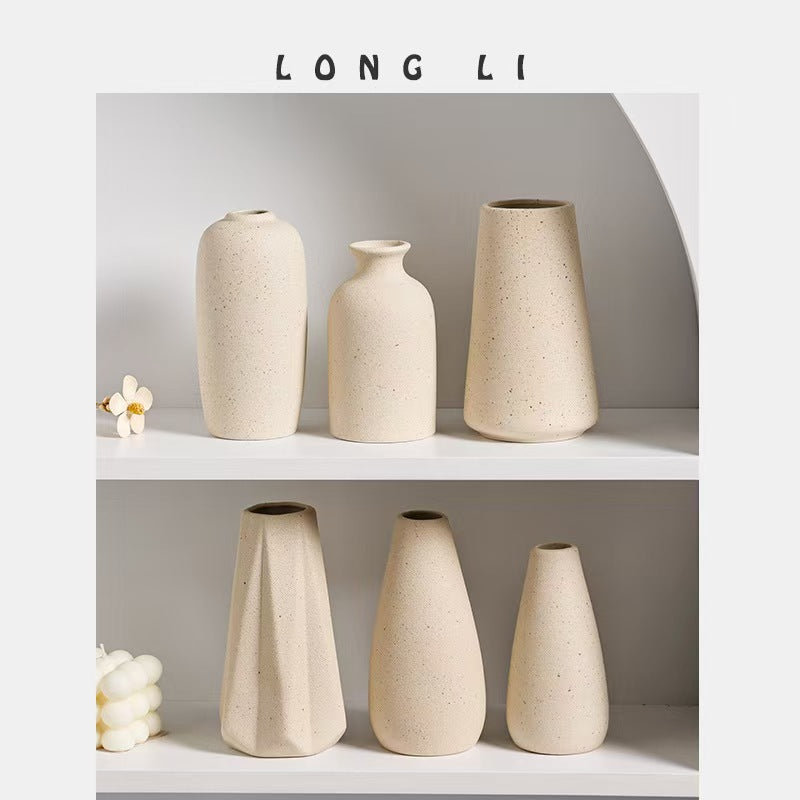 Ceramic Vases Ins Minimally Creative Home Dried Flowers Simulated Flowers Mini Small Flower Utensils Office Ornaments - Korvel